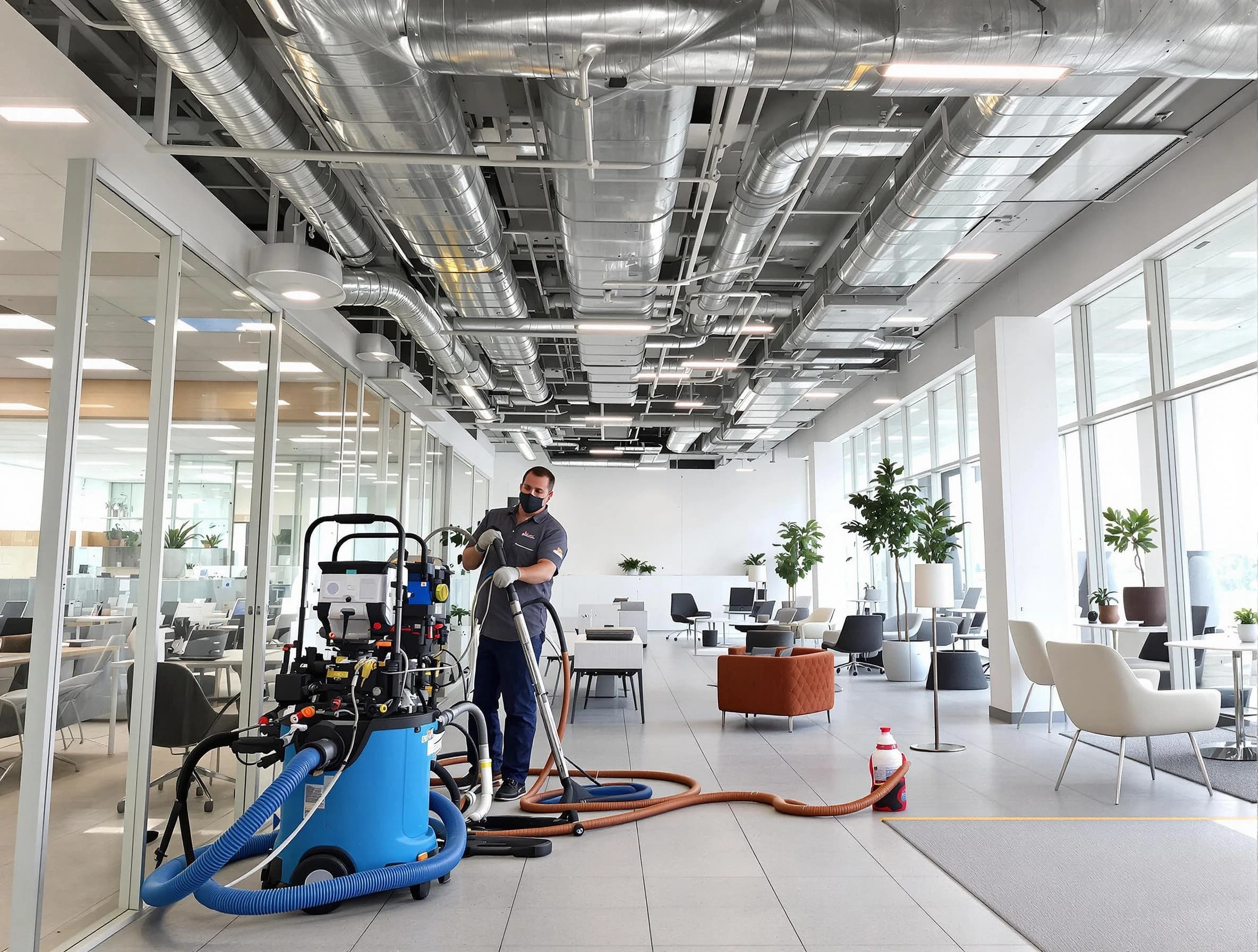 Tolleson Air Duct Cleaning team conducting comprehensive commercial duct cleaning at a business location in Tolleson