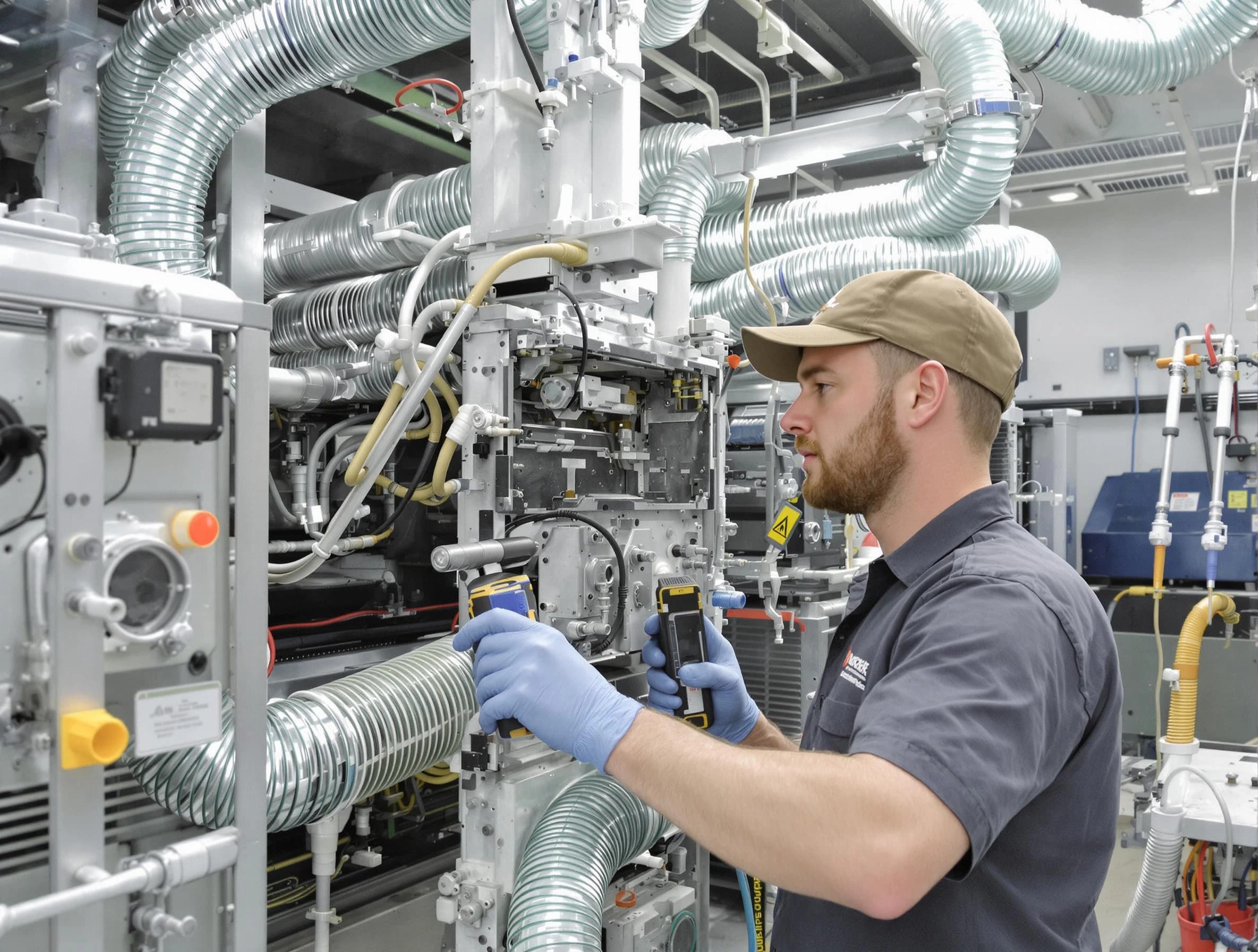 Tolleson Air Duct Cleaning technician performing precision commercial coil cleaning at a business facility in Tolleson