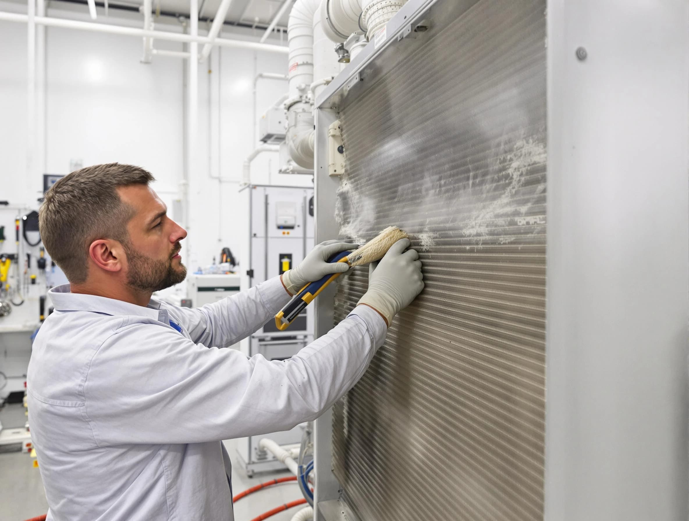 Tolleson Air Duct Cleaning technician performing precision commercial coil cleaning at a Tolleson business