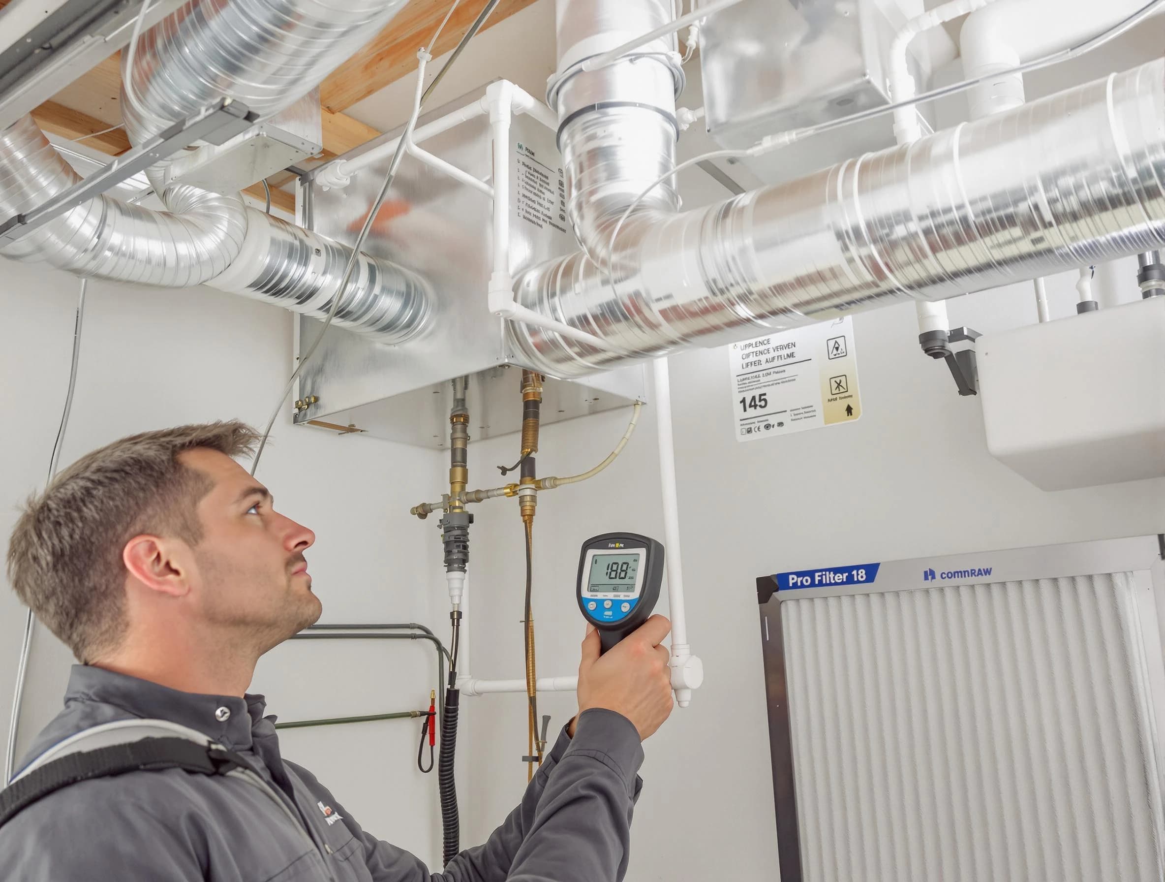 Tolleson Air Duct Cleaning expert conducting detailed filter system inspection using diagnostic tools in Tolleson