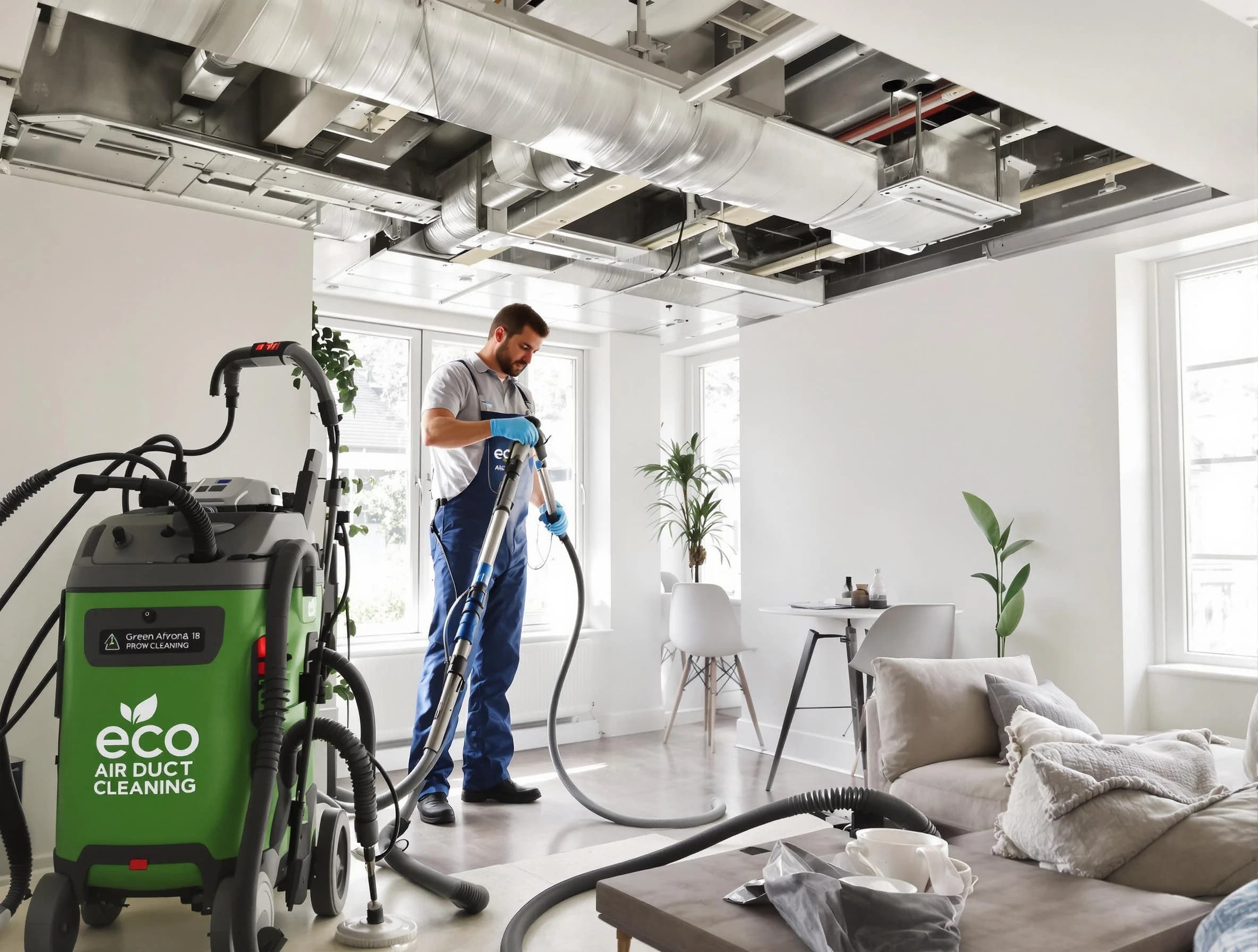 Tolleson Air Duct Cleaning technician performing eco-friendly duct cleaning using sustainable methods in Tolleson
