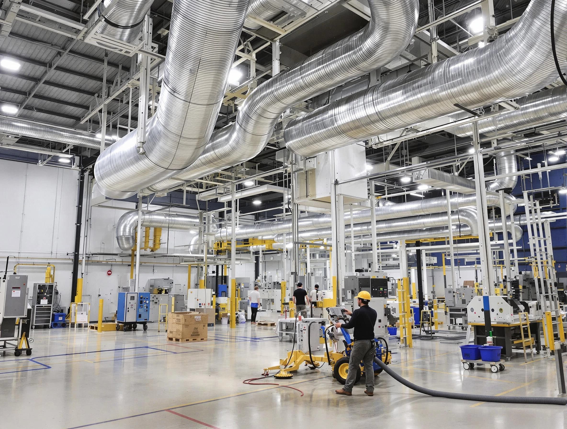 Tolleson Air Duct Cleaning team performing comprehensive industrial duct cleaning at a large facility in Tolleson