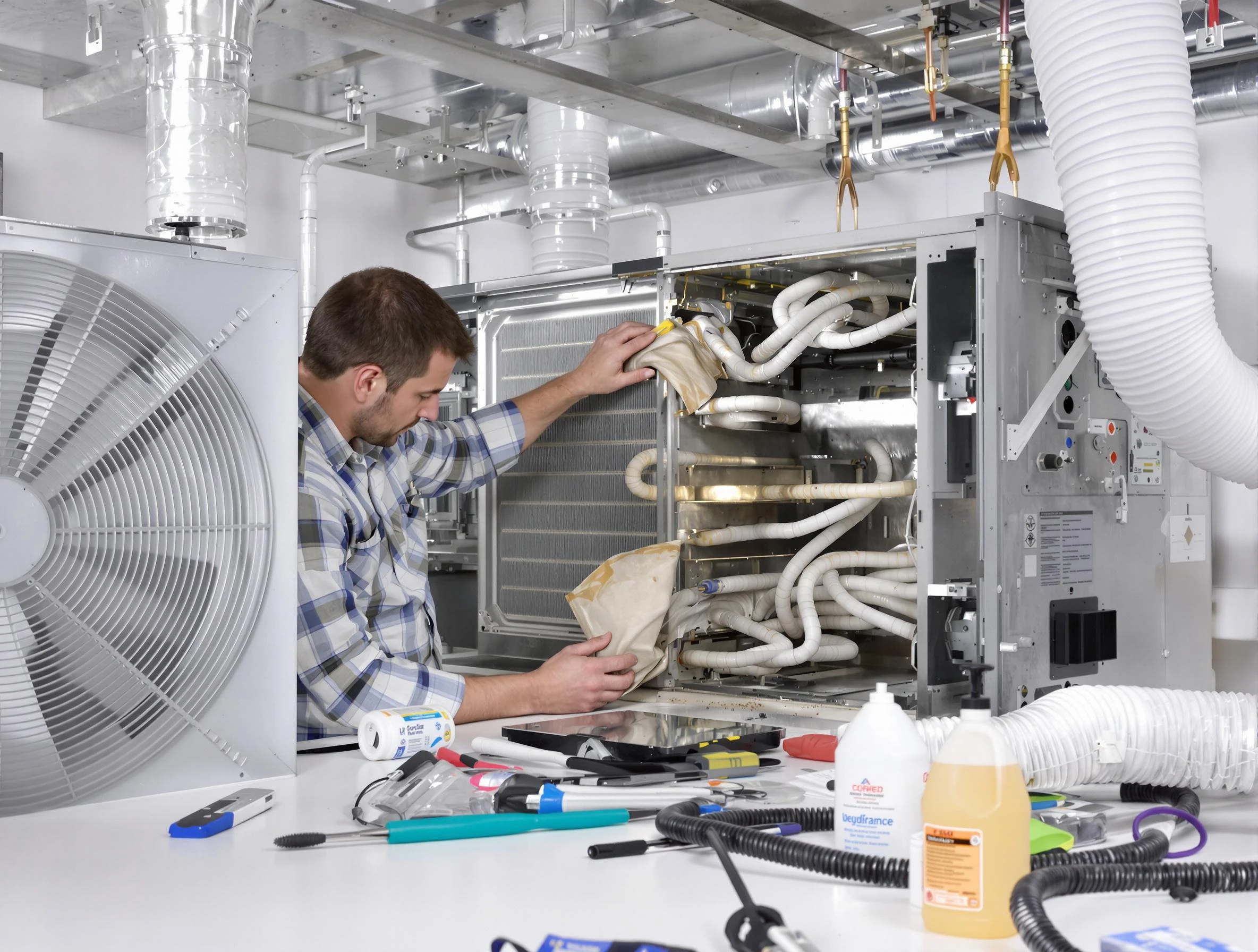 Tolleson Air Duct Cleaning specialist performing precision AC coil cleaning in Tolleson