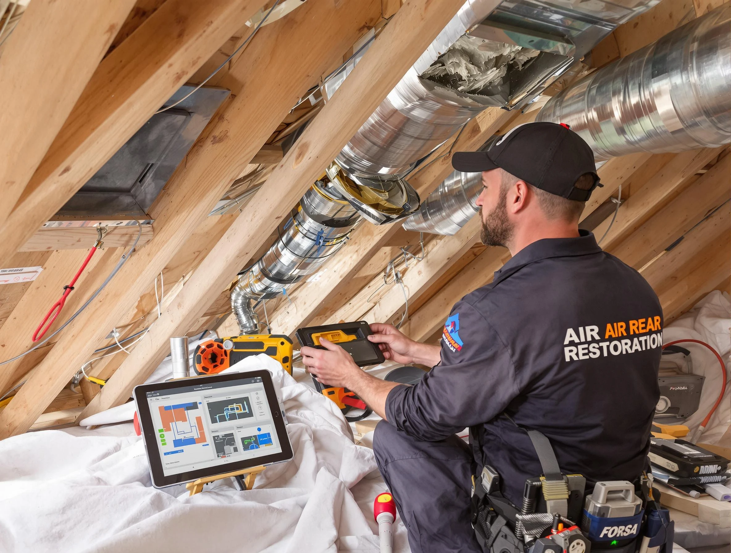 Tolleson Air Duct Cleaning technician performing precise duct repair work in Tolleson